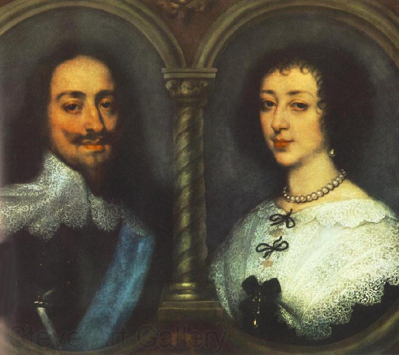 DYCK, Sir Anthony Van Charles I of England and Henrietta of France dfg Norge oil painting art